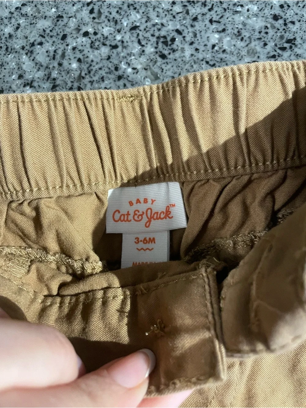 Kids Tan Pull-On Cotton Pants